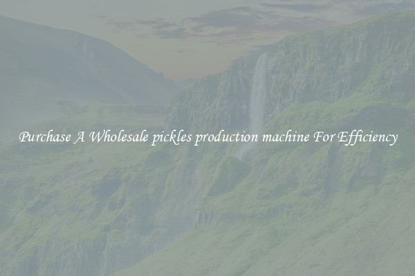 Purchase A Wholesale pickles production machine For Efficiency