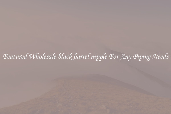 Featured Wholesale black barrel nipple For Any Piping Needs