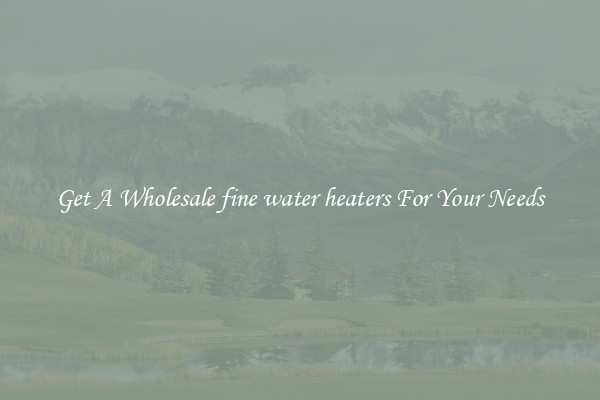 Get A Wholesale fine water heaters For Your Needs