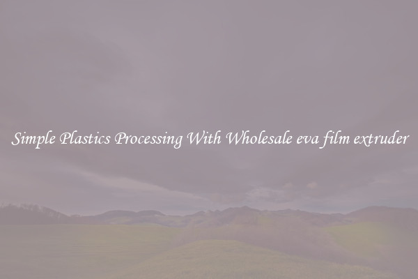 Simple Plastics Processing With Wholesale eva film extruder