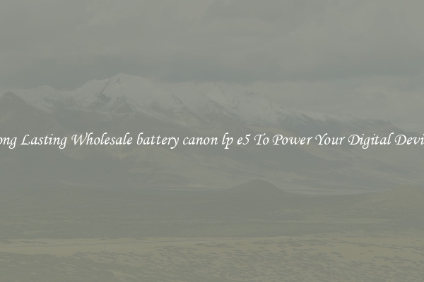 Long Lasting Wholesale battery canon lp e5 To Power Your Digital Devices