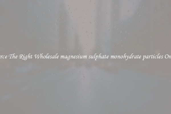 Source The Right Wholesale magnesium sulphate monohydrate particles Online