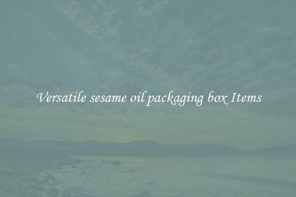 Versatile sesame oil packaging box Items