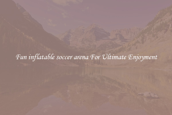 Fun inflatable soccer arena For Ultimate Enjoyment