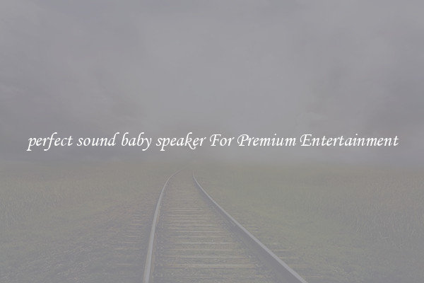 perfect sound baby speaker For Premium Entertainment