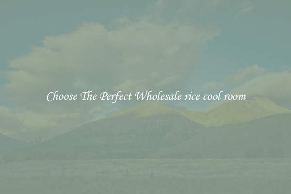 Choose The Perfect Wholesale rice cool room