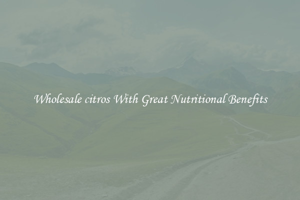 Wholesale citros With Great Nutritional Benefits