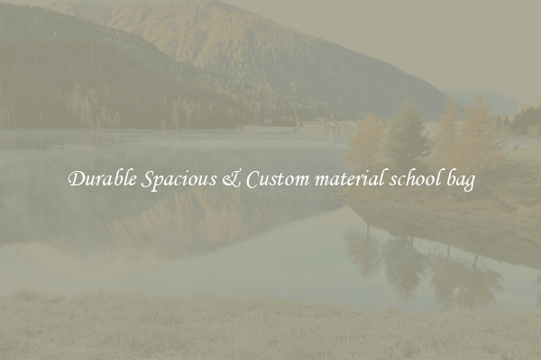 Durable Spacious & Custom material school bag