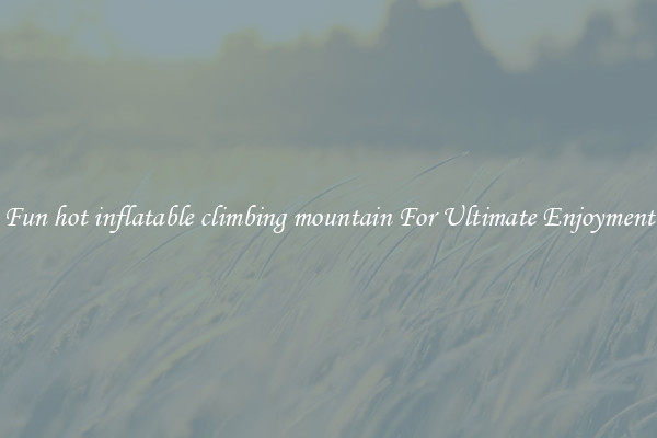 Fun hot inflatable climbing mountain For Ultimate Enjoyment